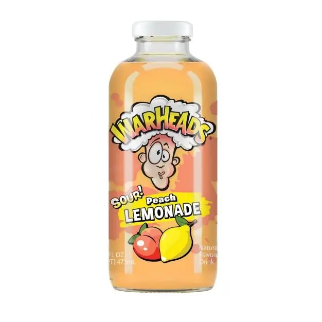 WARHEADS SOUR PEACH LEMONADE GLASS BOTTLE